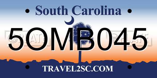 5OMB045 South Carolina License Plate