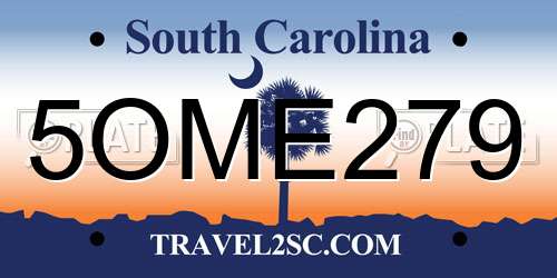 5OME279 South Carolina License Plate