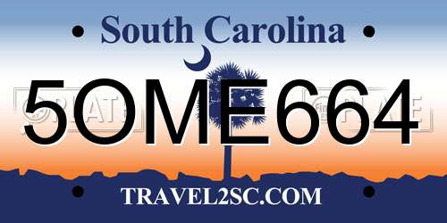 5OME664 South Carolina License Plate