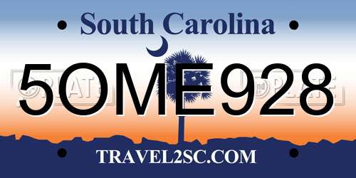5OME928 South Carolina License Plate