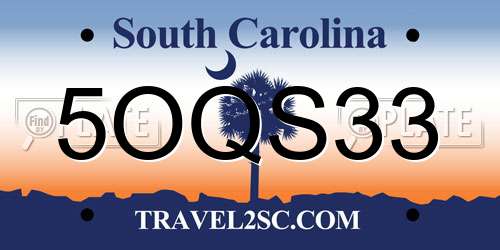 5OQS33 South Carolina License Plate