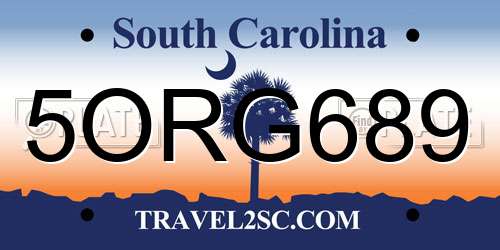 5ORG689 South Carolina License Plate