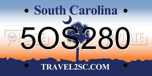 5OS280 South Carolina License Plate