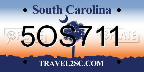 5OS711 South Carolina License Plate