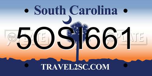 5OSI661 South Carolina License Plate