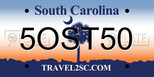 5OST50 South Carolina License Plate
