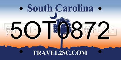 5OT0872 South Carolina License Plate