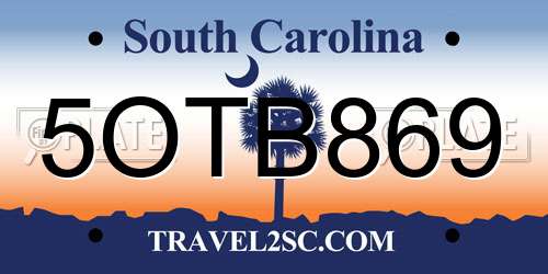 5OTB869 South Carolina License Plate