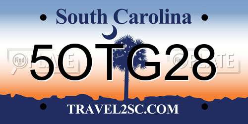 5OTG28 South Carolina License Plate