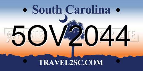 5OV2044 South Carolina License Plate