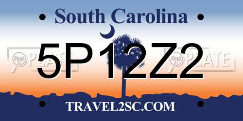 5P12Z2 South Carolina License Plate