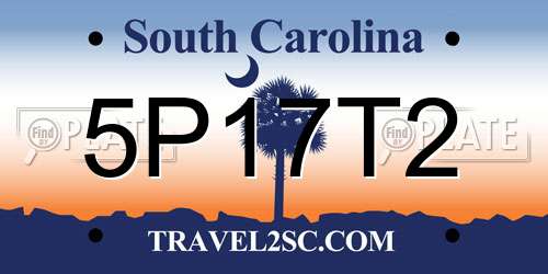 5P17T2 South Carolina License Plate