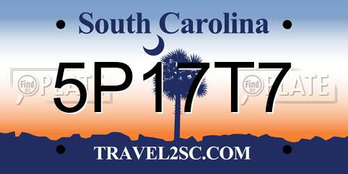 5P17T7 South Carolina License Plate