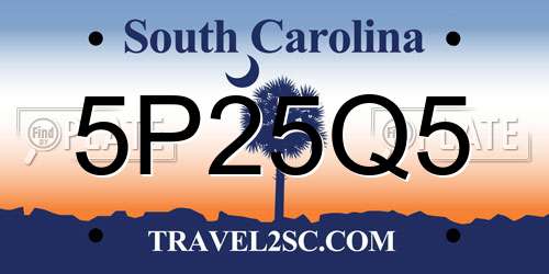 5P25Q5 South Carolina License Plate