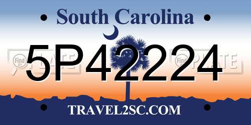 5P42224 South Carolina License Plate