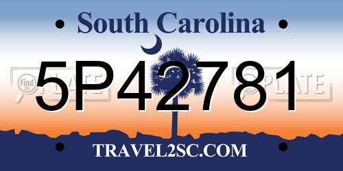 5P42781 South Carolina License Plate