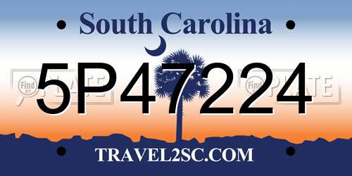 5P47224 South Carolina License Plate
