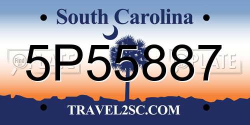 5P55887 South Carolina License Plate