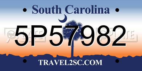 5P57982 South Carolina License Plate