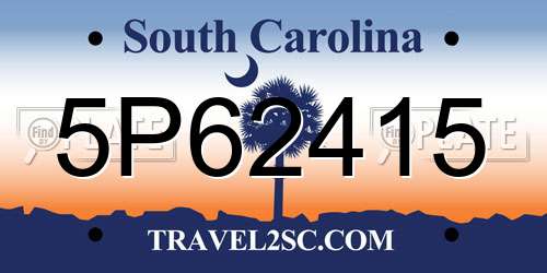 5P62415 South Carolina License Plate