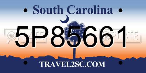 5P85661 South Carolina License Plate