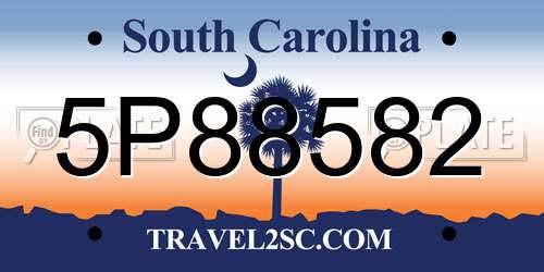 5P88582 South Carolina License Plate