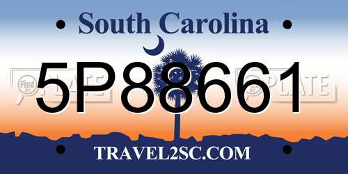 5P88661 South Carolina License Plate