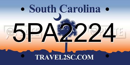 5PA2224 South Carolina License Plate