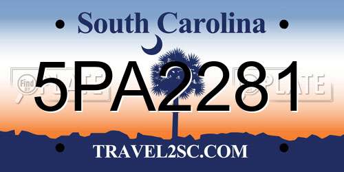 5PA2281 South Carolina License Plate