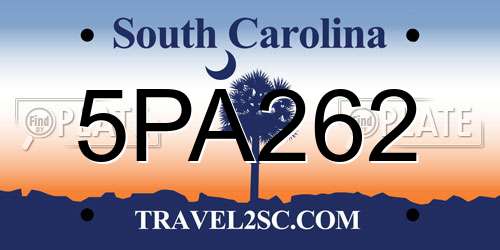 5PA262 South Carolina License Plate