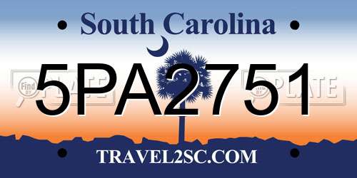 5PA2751 South Carolina License Plate