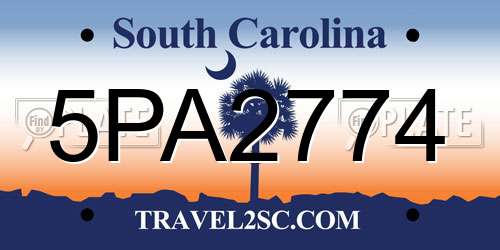 5PA2774 South Carolina License Plate