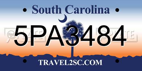 5PA3484 South Carolina License Plate