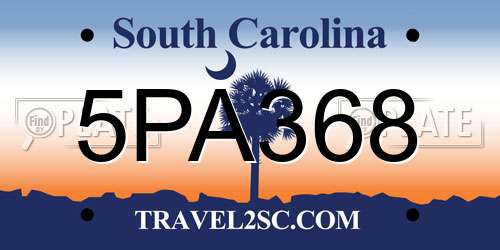 5PA368 South Carolina License Plate