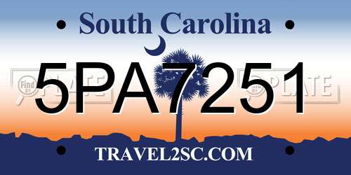 5PA7251 South Carolina License Plate