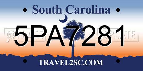 5PA7281 South Carolina License Plate
