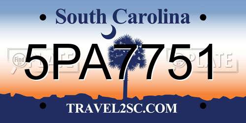 5PA7751 South Carolina License Plate