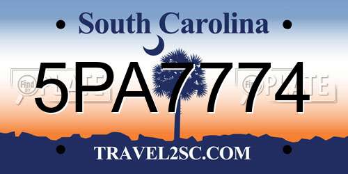 5PA7774 South Carolina License Plate