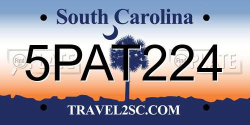 5PAT224 South Carolina License Plate