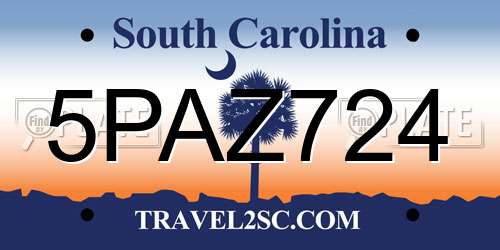 5PAZ724 South Carolina License Plate