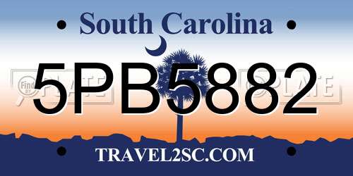 5PB5882 South Carolina License Plate