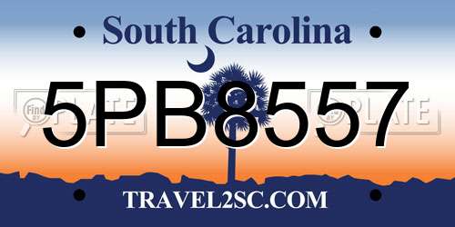 5PB8557 South Carolina License Plate