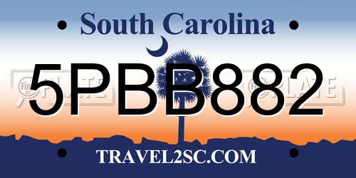 5PBB882 South Carolina License Plate