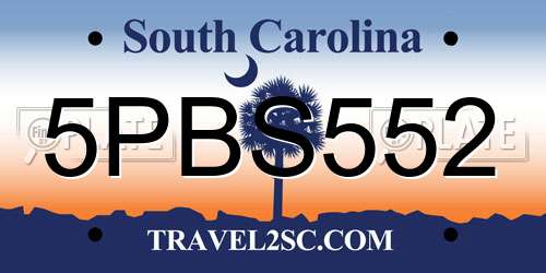 5PBS552 South Carolina License Plate