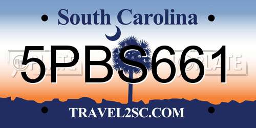 5PBS661 South Carolina License Plate
