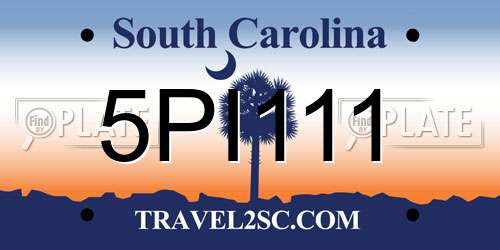 5PI111 South Carolina License Plate