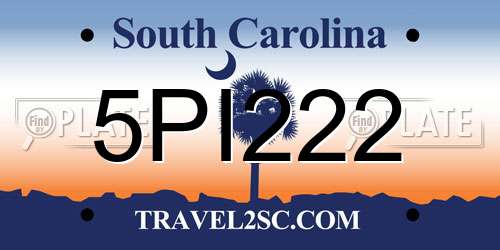 5PI222 South Carolina License Plate