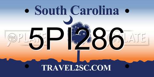 5PI286 South Carolina License Plate
