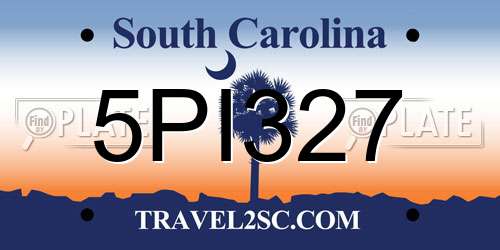 5PI327 South Carolina License Plate