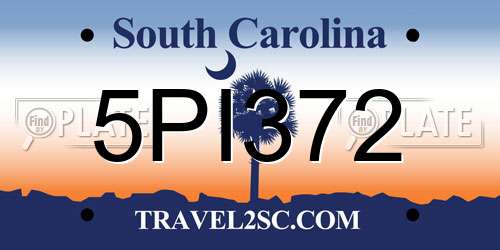5PI372 South Carolina License Plate